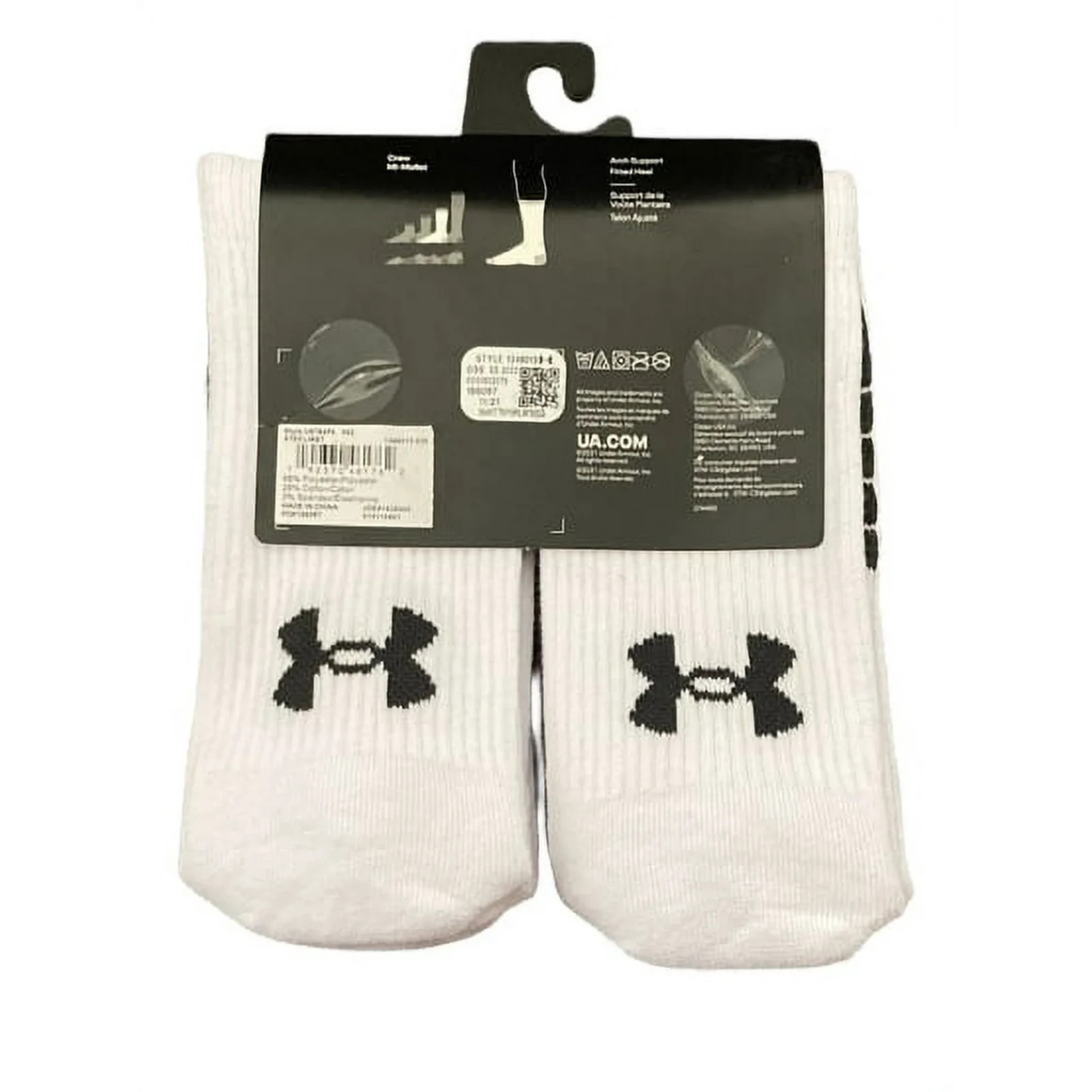 UA Performance Tech Cushioned Crew Socks (6 Pairs) Multi Color M (7-8.5 Men )