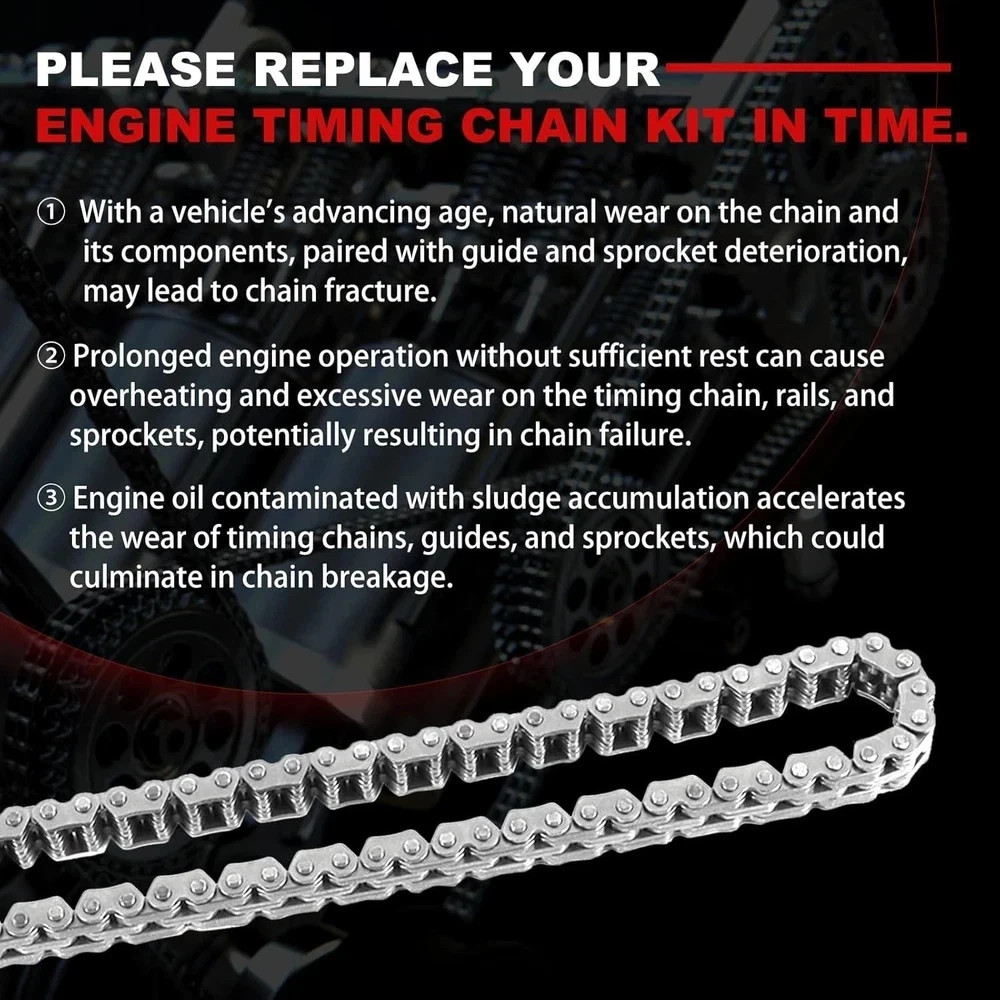 Engine Timing Chain Kit 4.0L Fit for Mustang, 2005-2006 7pcs Sprocket