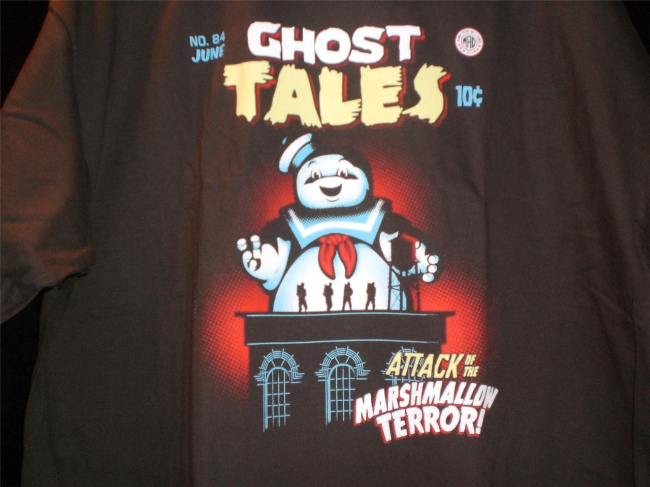 TeeFury Ghostbusters XLARGE "Marshmallow Terror" Ghostbusters Shirt BROWN