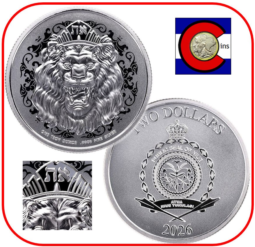 2026 Niue Roaring Lion 1 oz 0.9999 Silver $2 BU Coin in Capsule - Truth Series