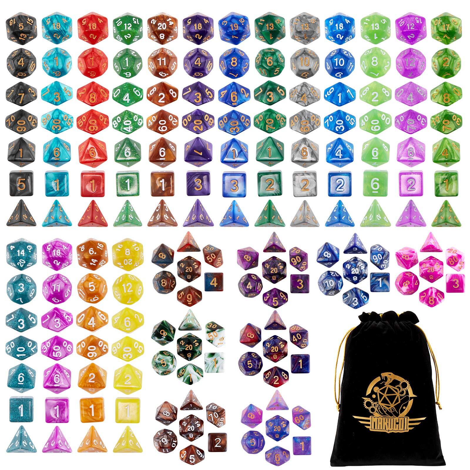 DND Dice Set, 25 X 7 Polyhedral Dice (175 Pieces) for Dungeons and Dragons