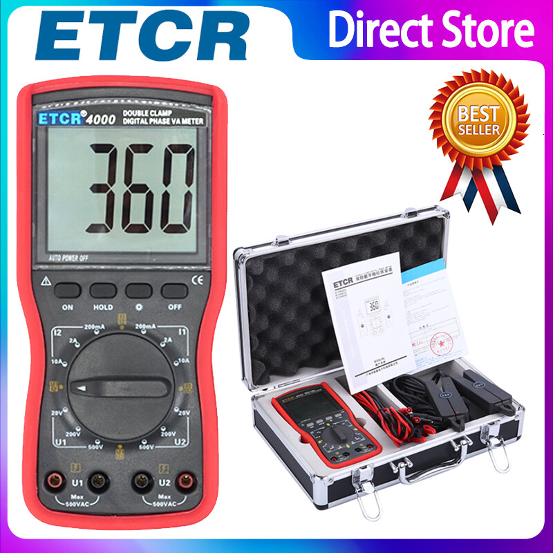 ETCR4000 Double Clamp Digital Phase Voltmeter 0~500V 0~10A ✦KD