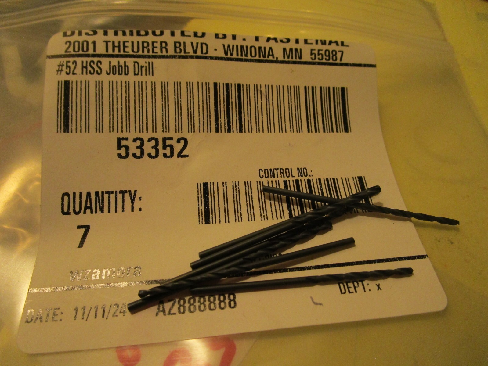 #52 HSS 118° Black Oxide Finish FMT® Jobber Drill QTY 7