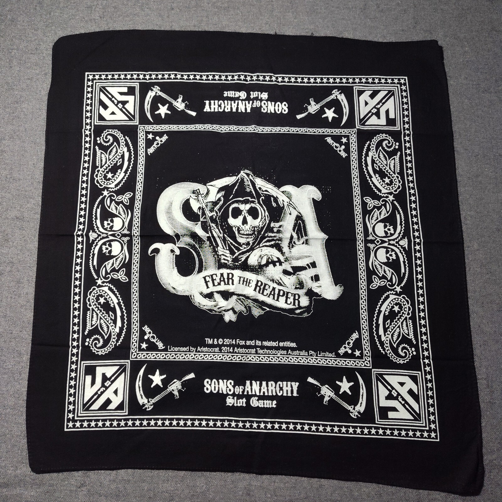 2013 Sons Of Anarchy Official Promo Bandana Fear The Reaper Slot Machine