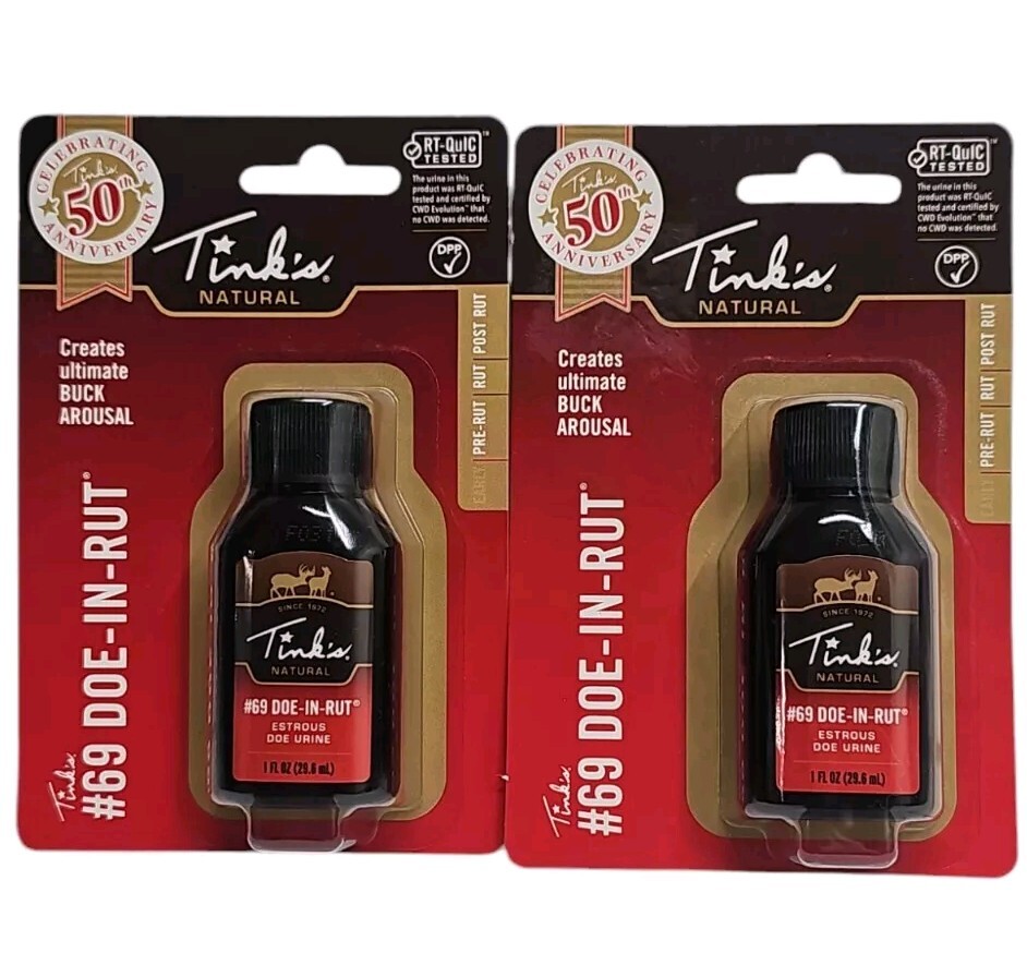 Tink’s #69 Doe-In-Rut 1 Fl Oz Estrous Doe Urine W6366 Pre-rut & Rut Lure/Attract