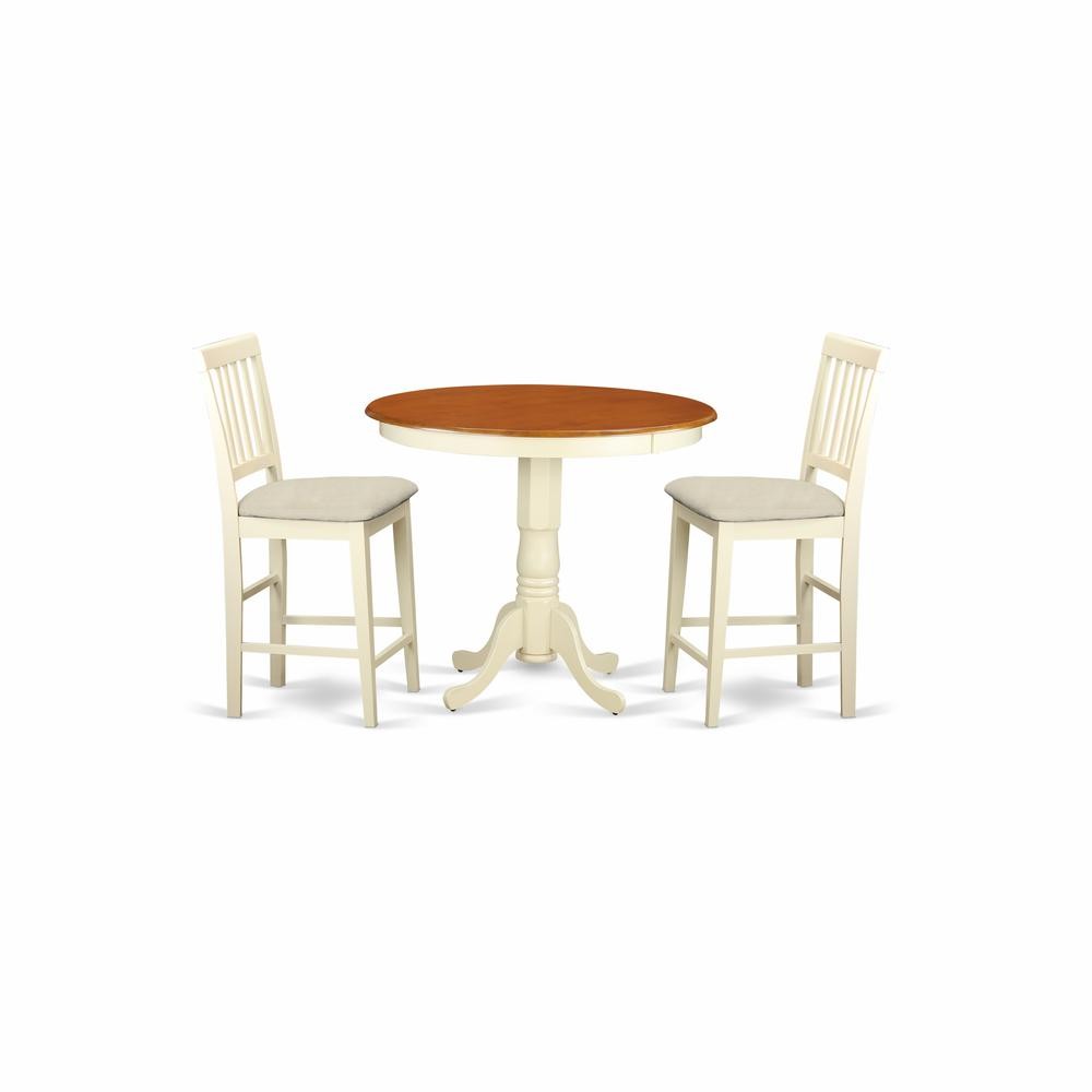JAVN3-WHI-C 3 Pcpub Table set - counter height Table and 2 counter height...