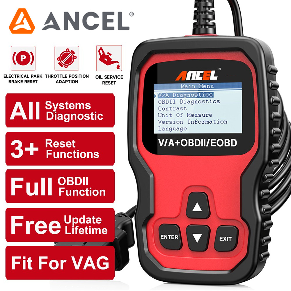 Automotive Code Reader OBD2 Scanner Fit For VW Audi Skoda Seat Full System Check