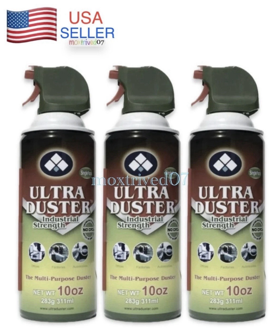 3 Pack Ultra Duster® Electronics Spray Cleaner Air Can Laptop PC Keyboard 10 oz