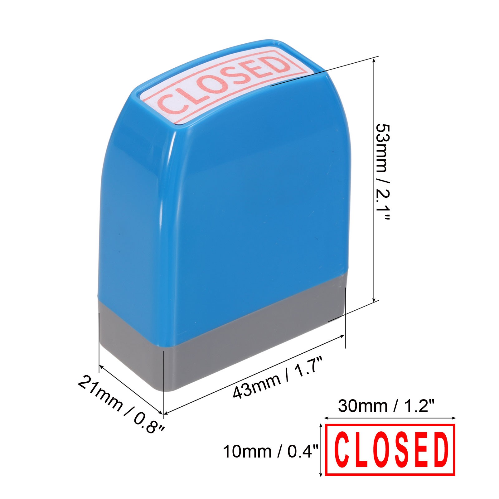 CLOSED Notice Stamp Self Inking, Blue