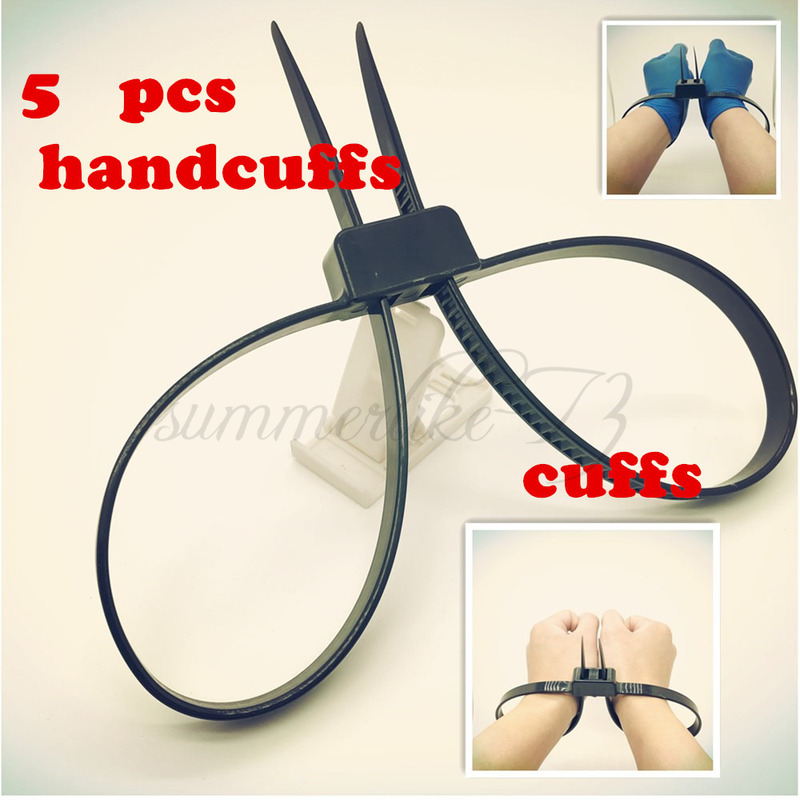 5pcs Handcuff Disposable Double FlexPlastic Cable Cuff Flex Restraints Binding