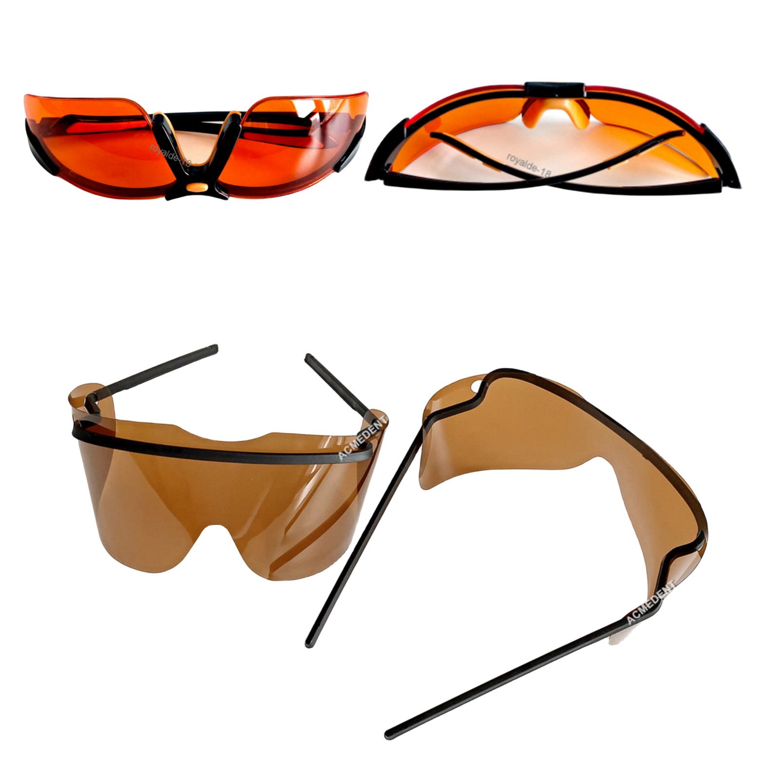 Dental Protective Glasses Whitening LED UV Blue Light Curing Goggles Orange