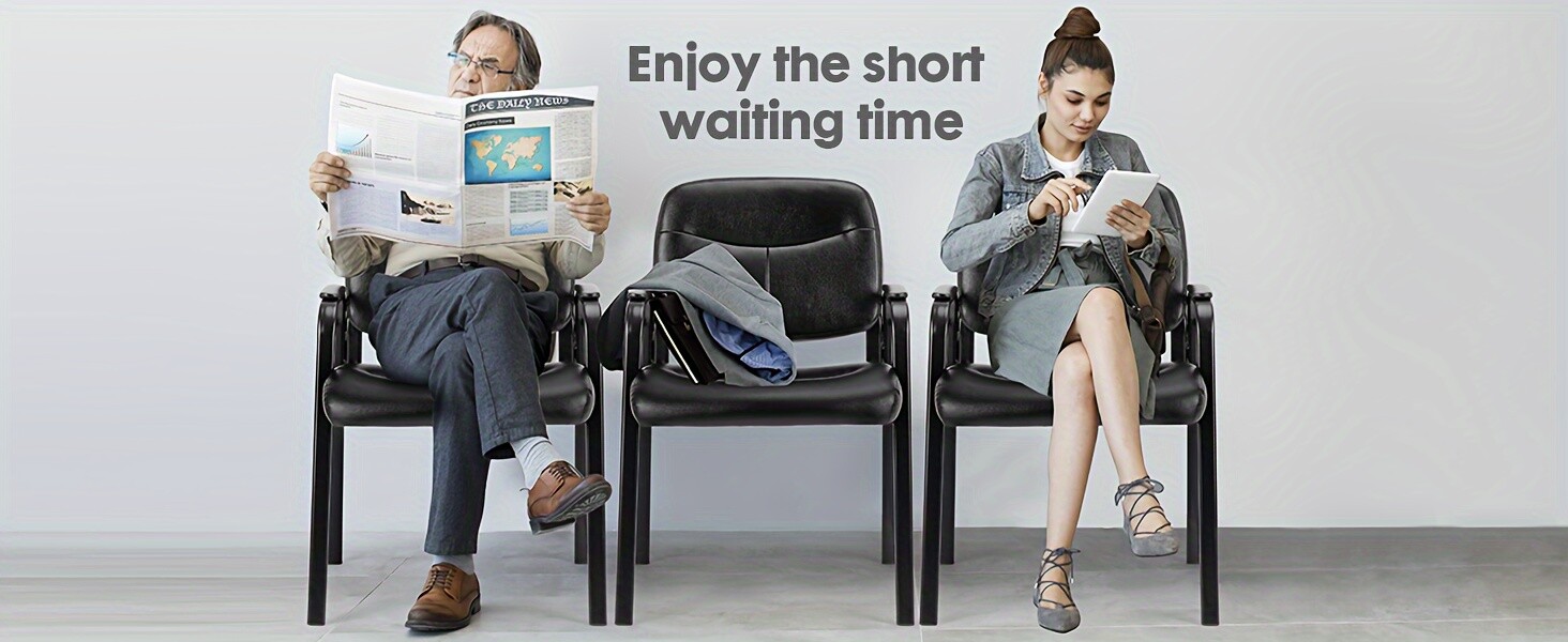 Waiting Room PU Leather Chairs. Padded arms. Elderly friendly