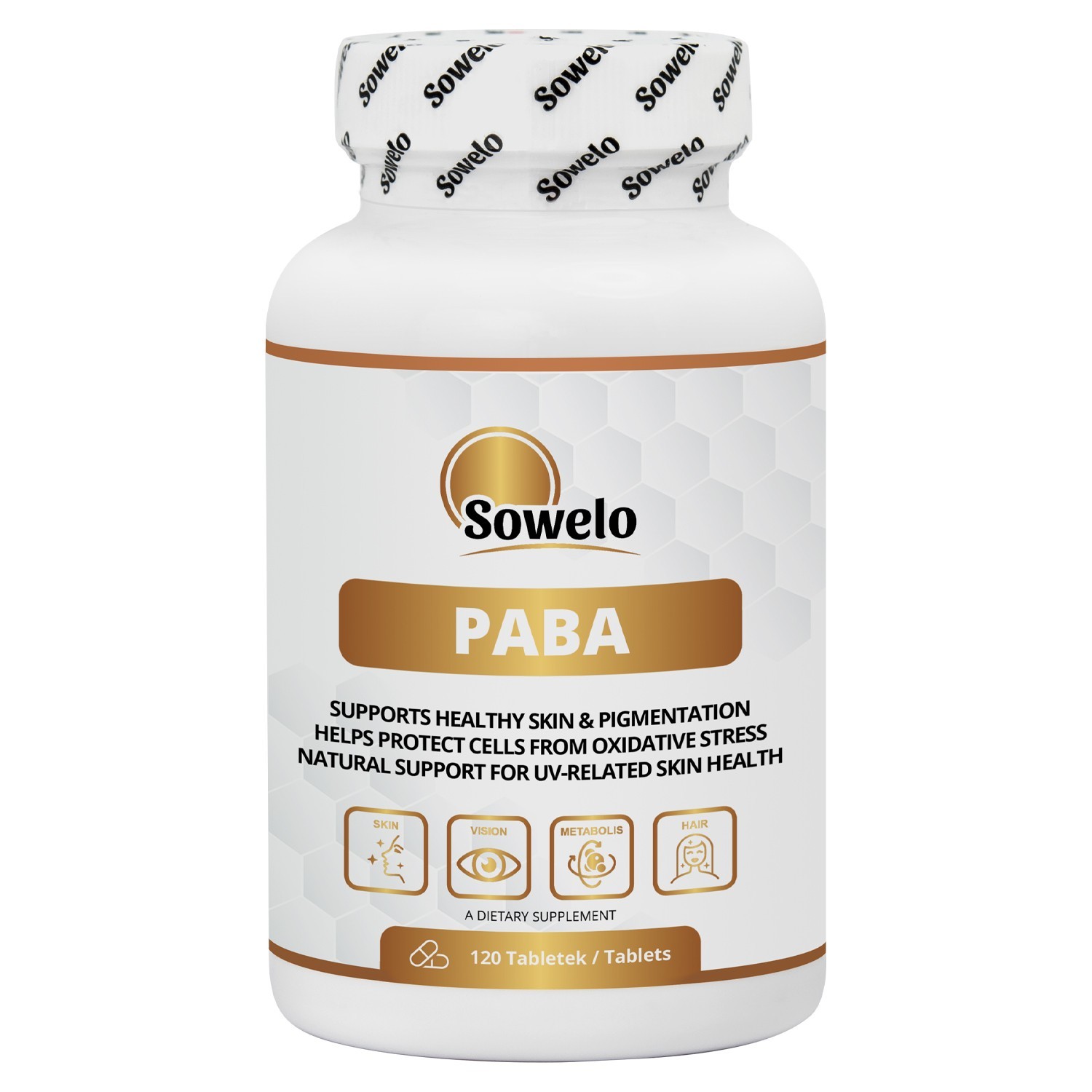 PABA 500mg Tablets – Para-Aminobenzoic Acid, Vitamin B10 Support – Sowelo