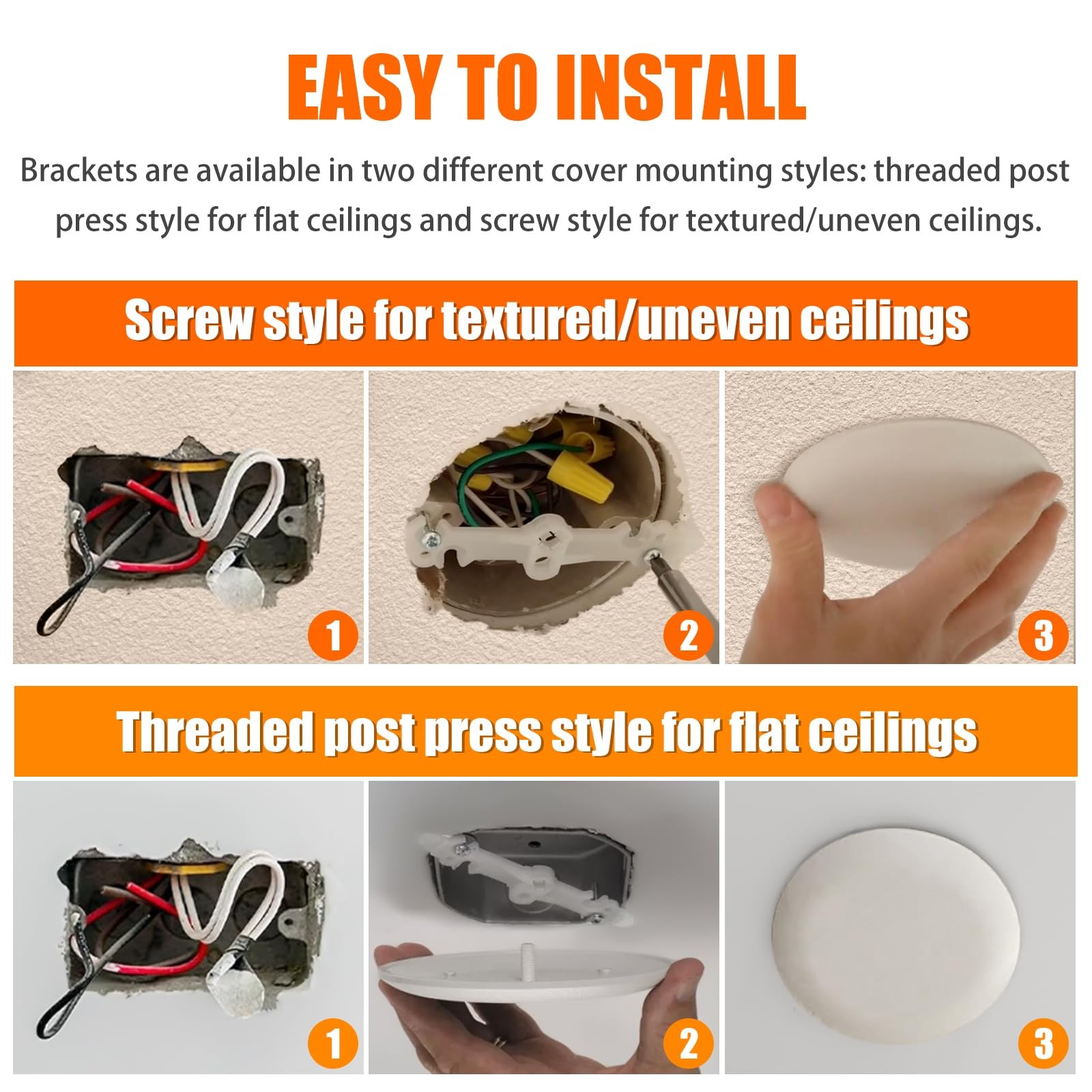 CP3540 Ceiling Cover Plate, Round Electrical Box Cover - 5 Pcs