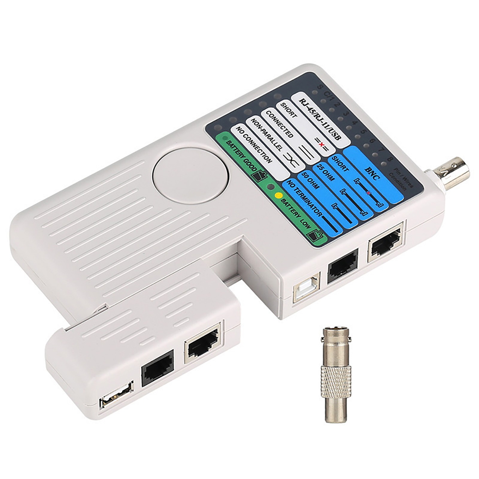 Network Cable Tester 4-in-1 UTP STP Wire Multi-Tester RJ11/RJ45/USB/BNC