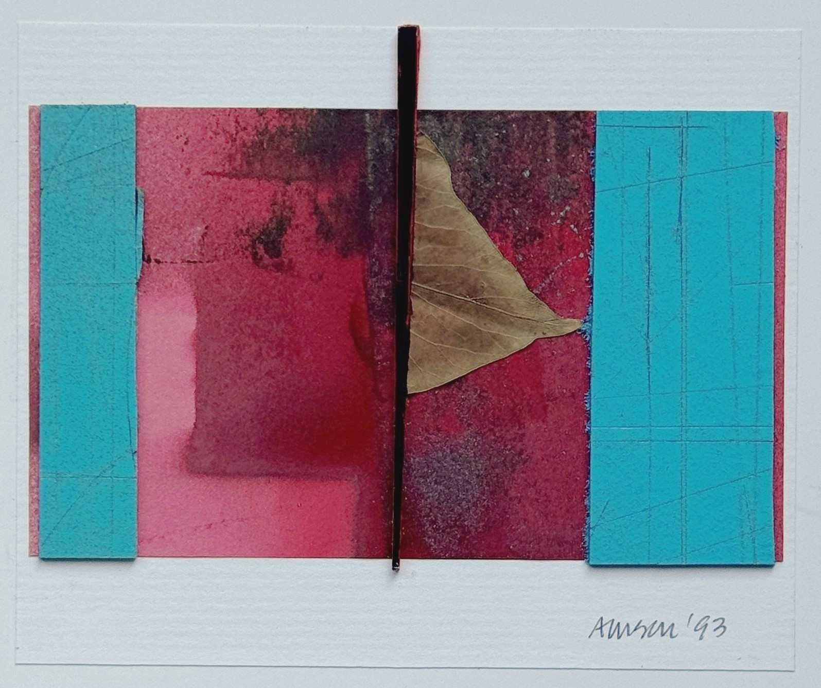 HARRY AMSON (British 20C) - MIXED MEDIA ABSTRACT COMPOSITION #1