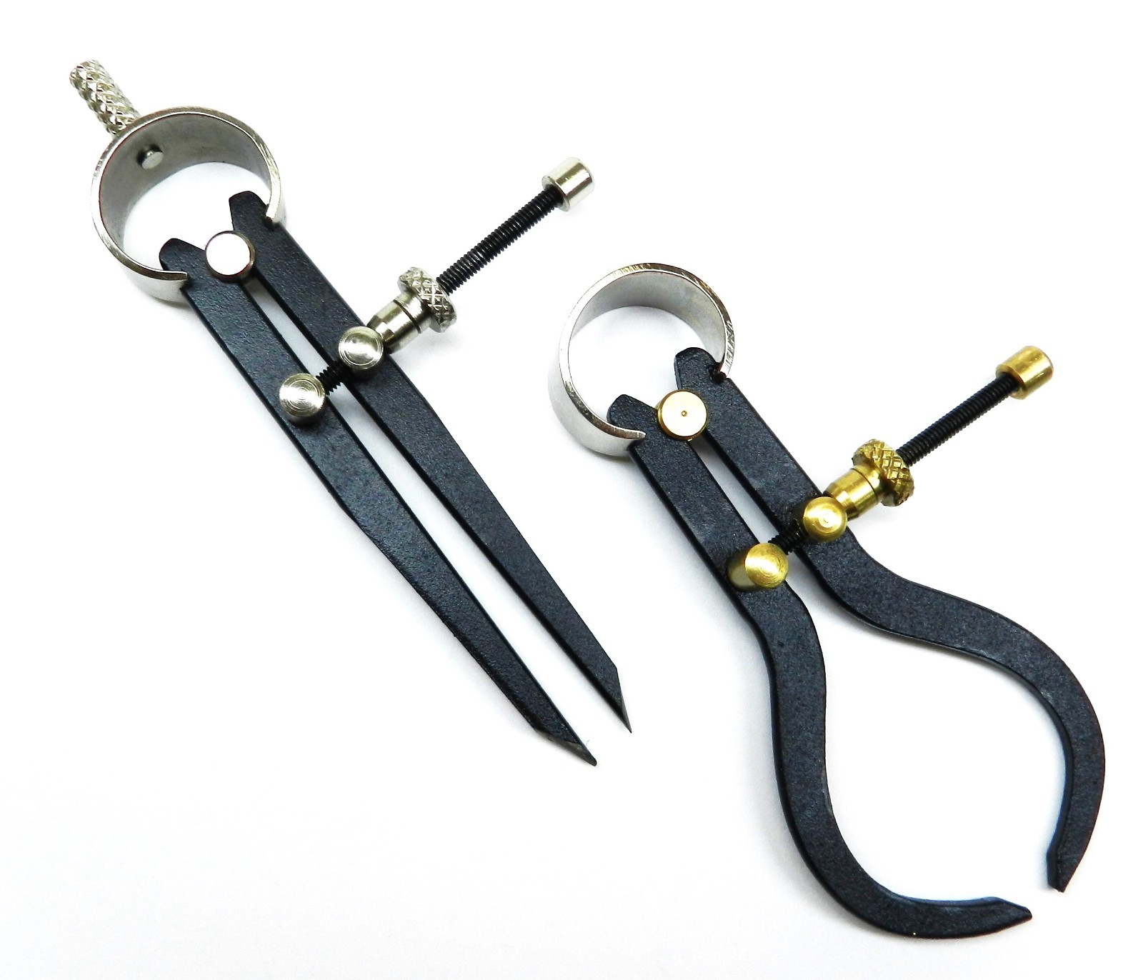 Divider and Caliper Set of 2 Measuring Design Layout Flat Leg 4" Spring Gauge