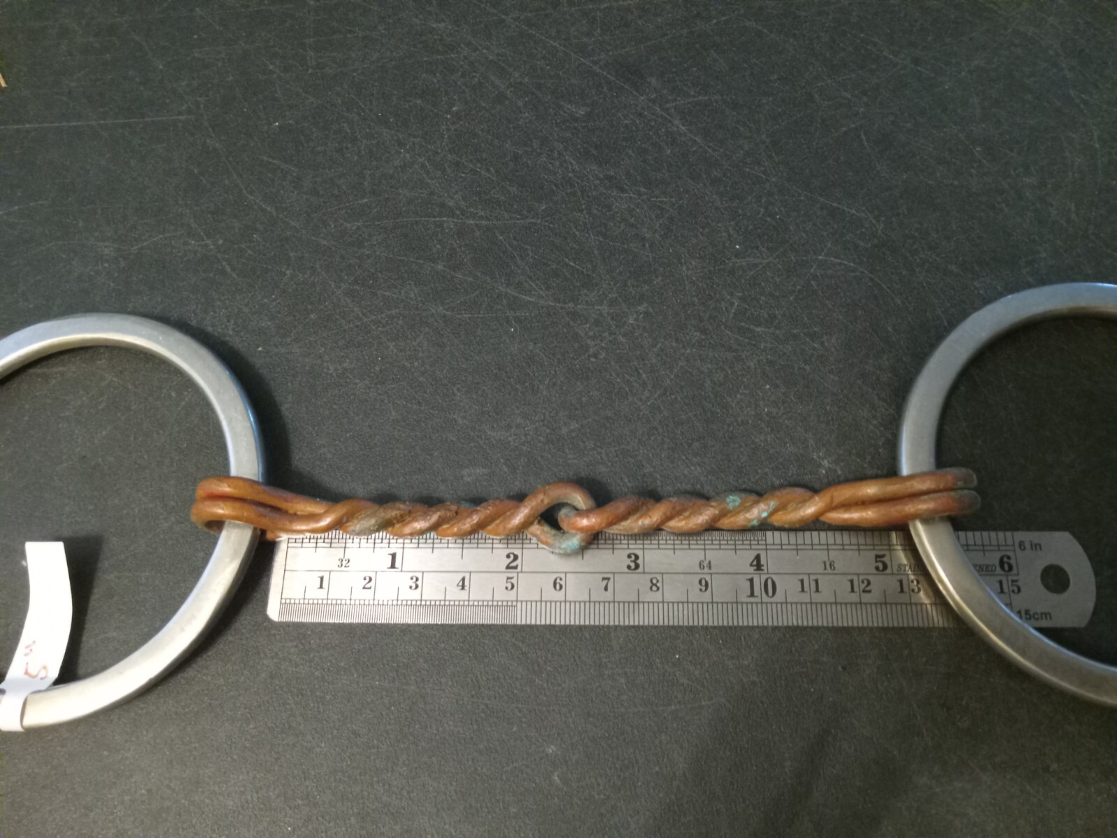 used loose ring snaffle bit twisted copper wire 5in mouth