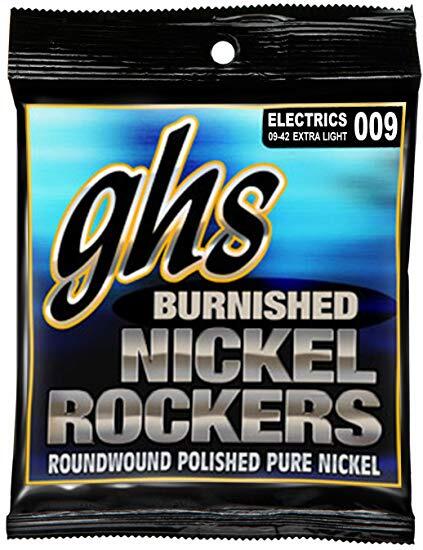 GHS BNR-XL Burnished Nickel Rockers Electric Guitar Strings gauges 9-42