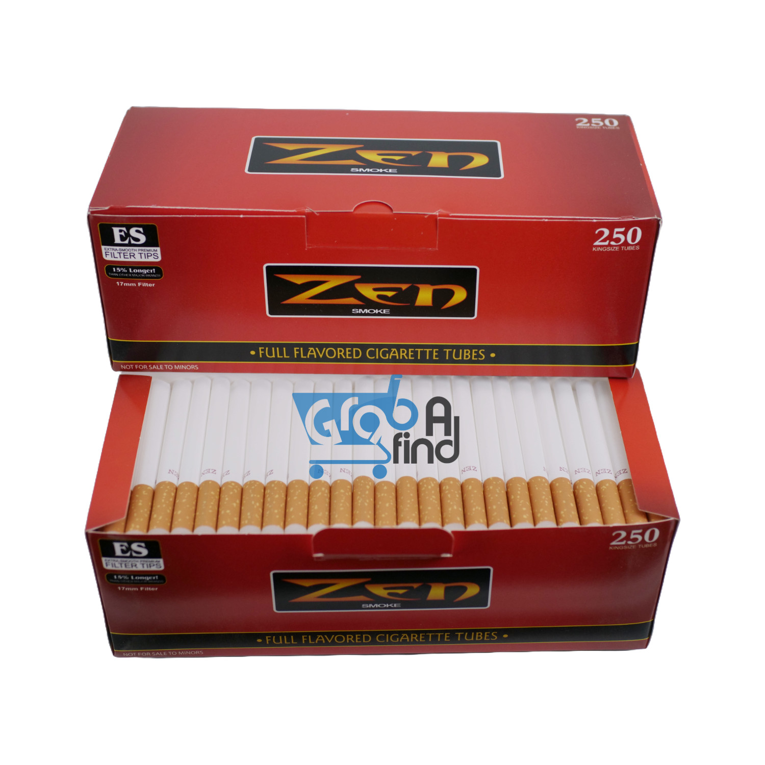 ZEN King Size Full Flavor Cigarette Tubes 2 Boxes (250 per box, 500 Tubes Total)
