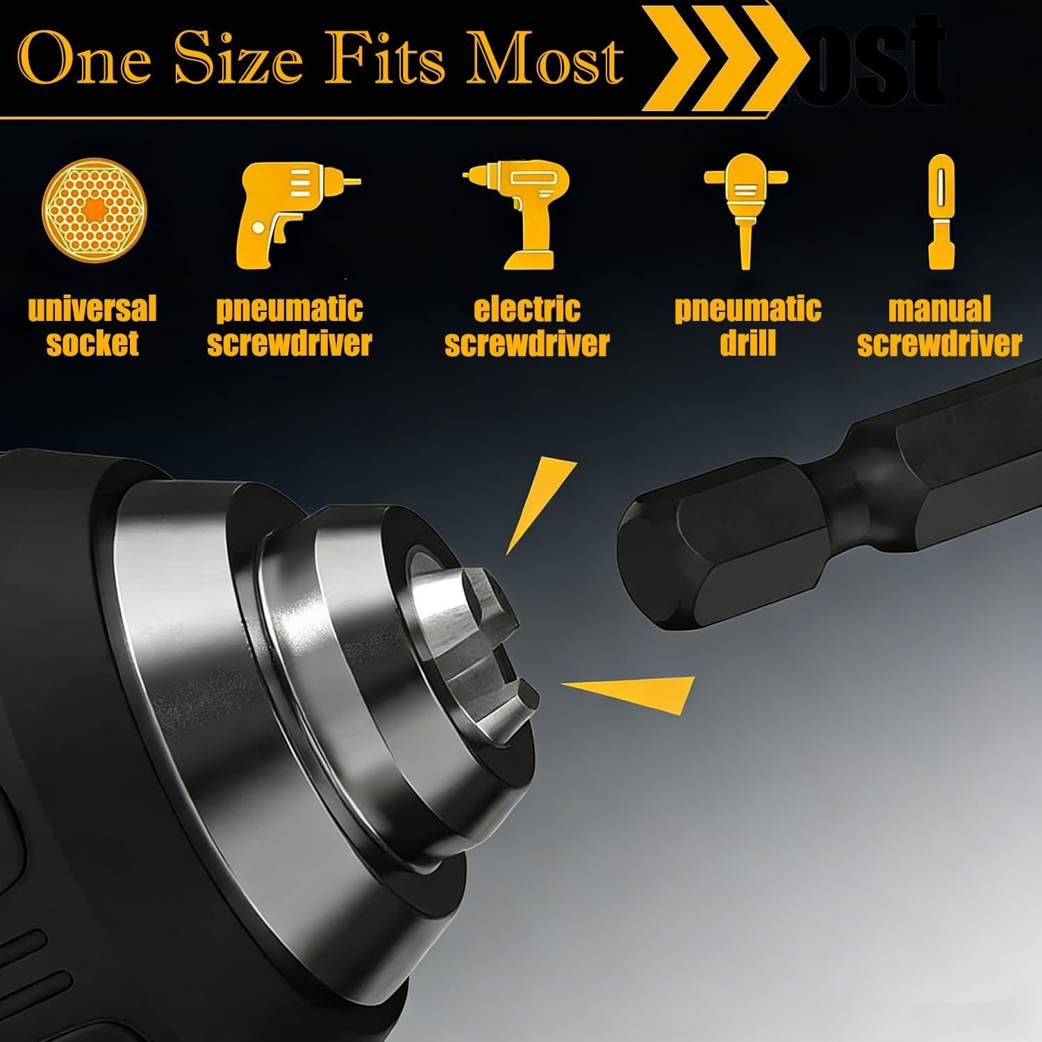High-Speed Nut Driver Set - 7-Piece Impact Adapter & Extensions for Home Repairs