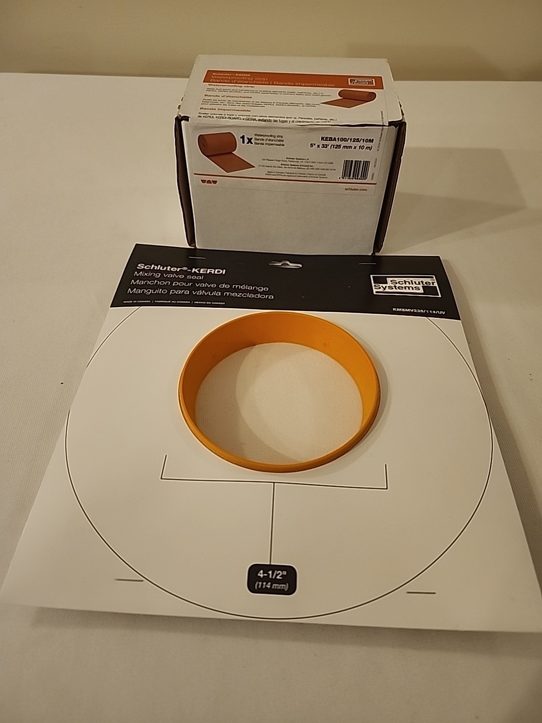 Schluter KERDI 4.5" Mixing Valve Seal TUB/SHOWER. Plus 5" Kerdi Band Approx 13ft