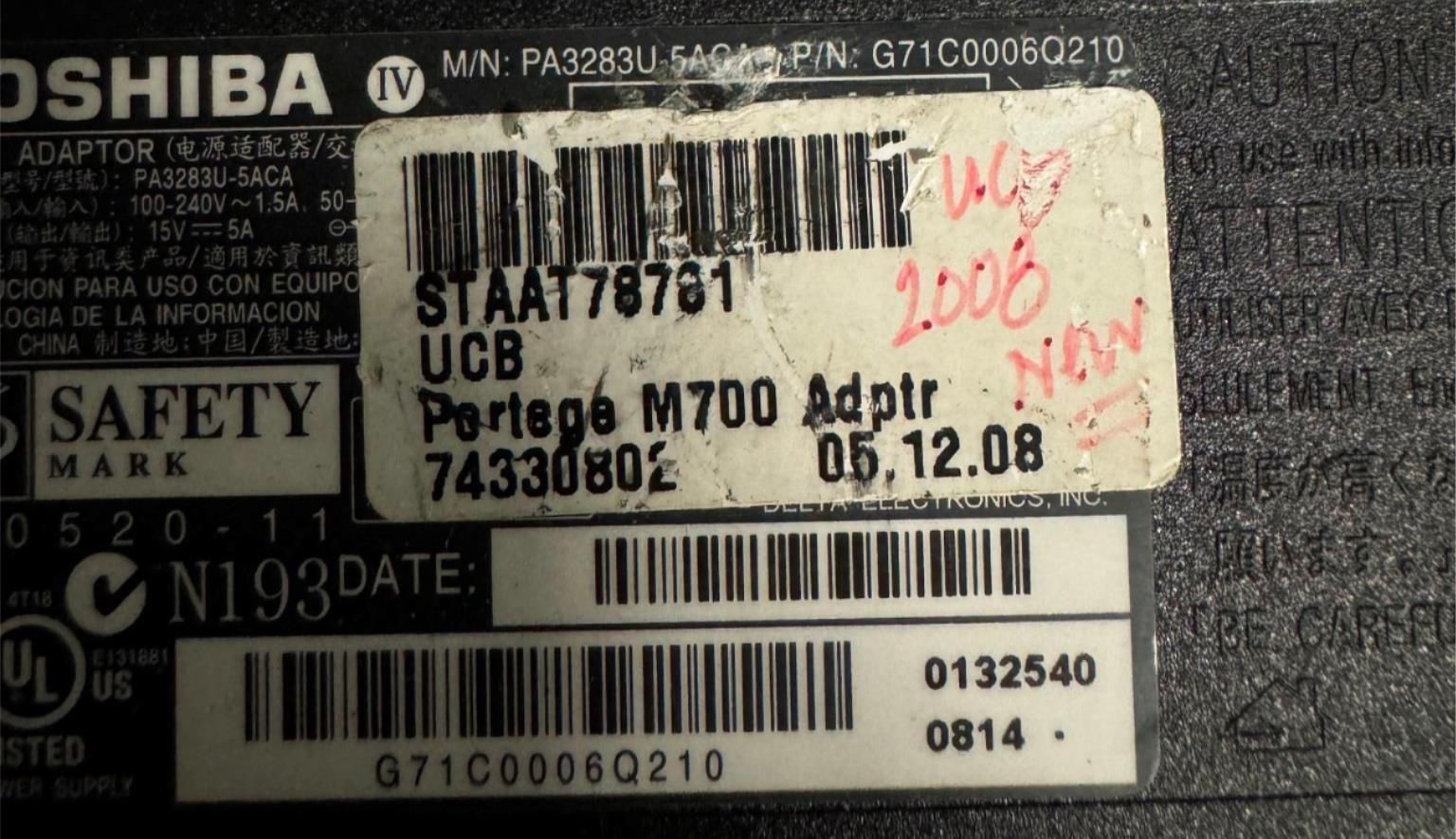 Toshiba G71C0006Q210 AC Power Supply