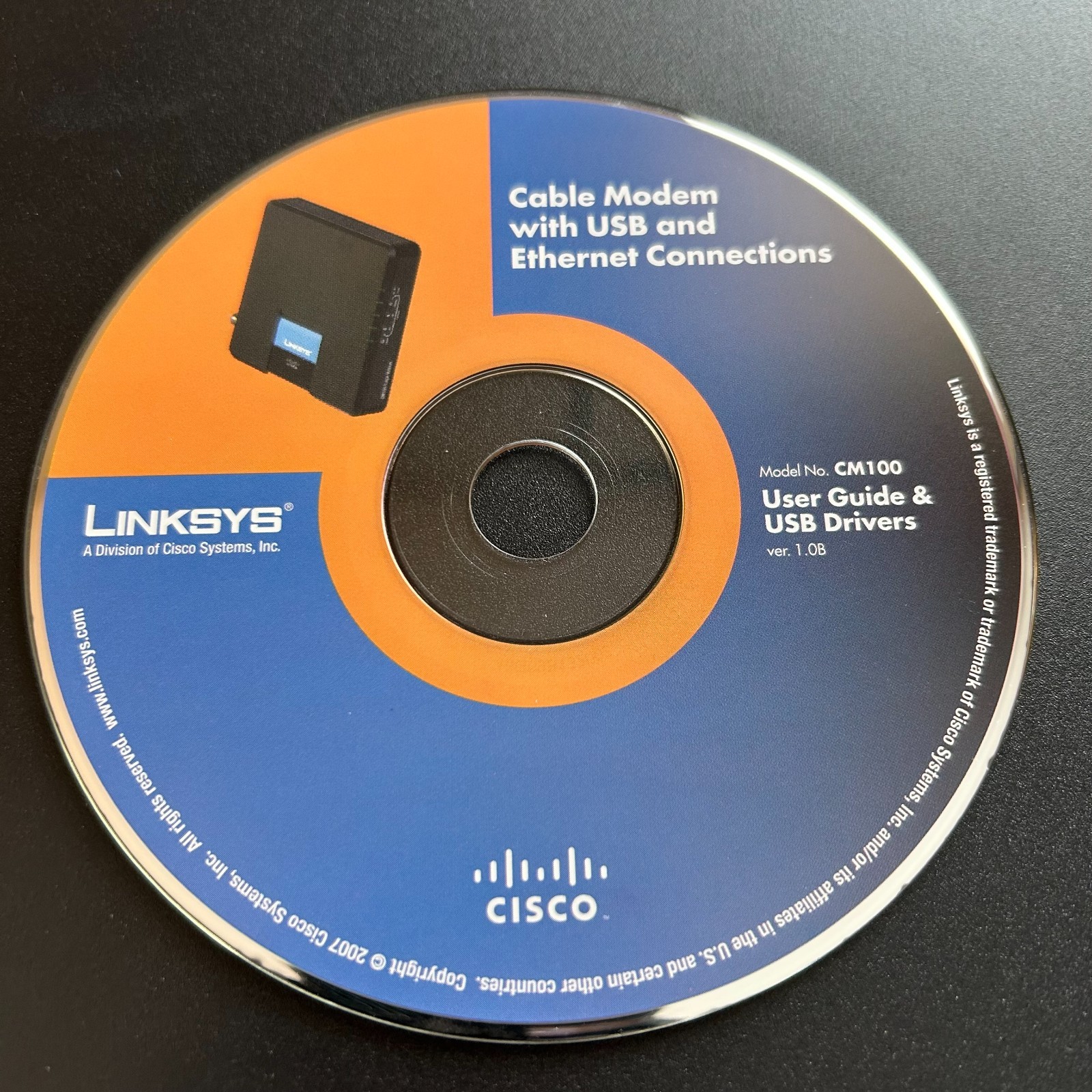 CISCO CM100 User Guide and USB Driver Linksys Cable Modem DISC ONLY
