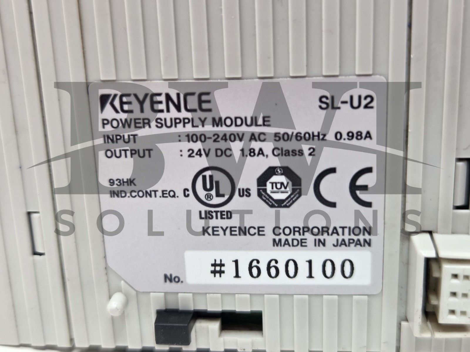 Keyence SL-U2 Power Supply Module 100-240VAC In 24VDC Out SLU2