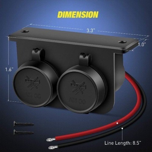 Cigarette Socket Panel 12V/24V 3 Cigarette Lighter Adapter with Dual USB Charger