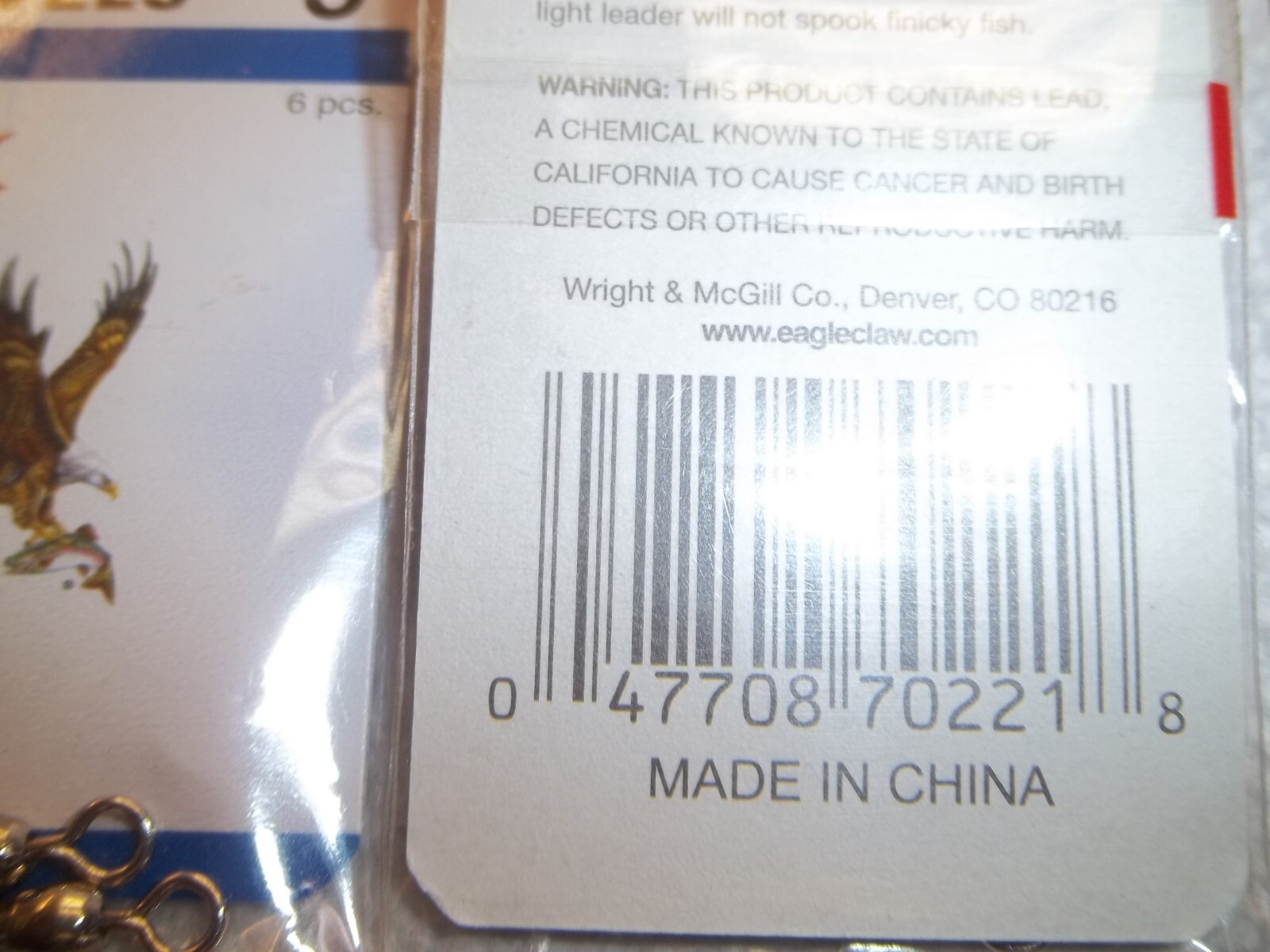3-Eagle Claw 01103-005 Crome 6-Crane Swivels Size 5 (d-4467)