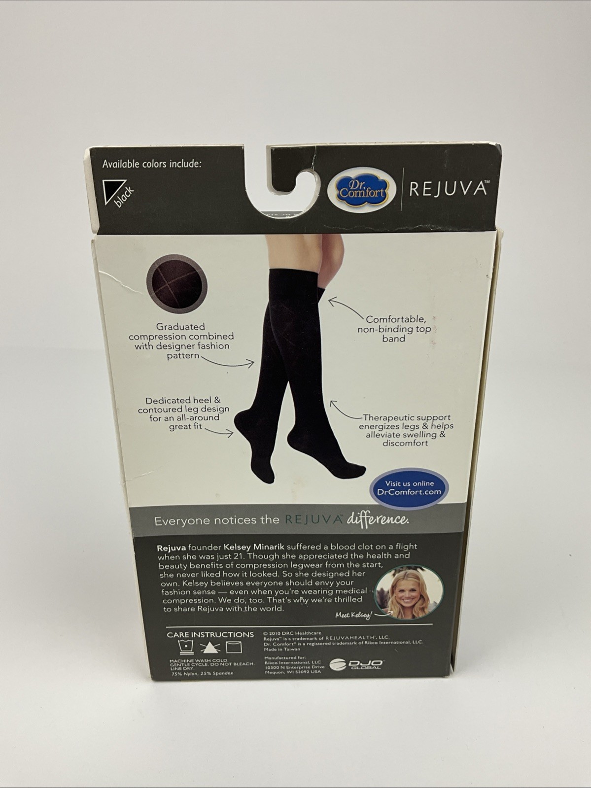 Dr. Comfort Rejuva Opaque Diamond Pattern Knee High Compressionr Small 20/30
