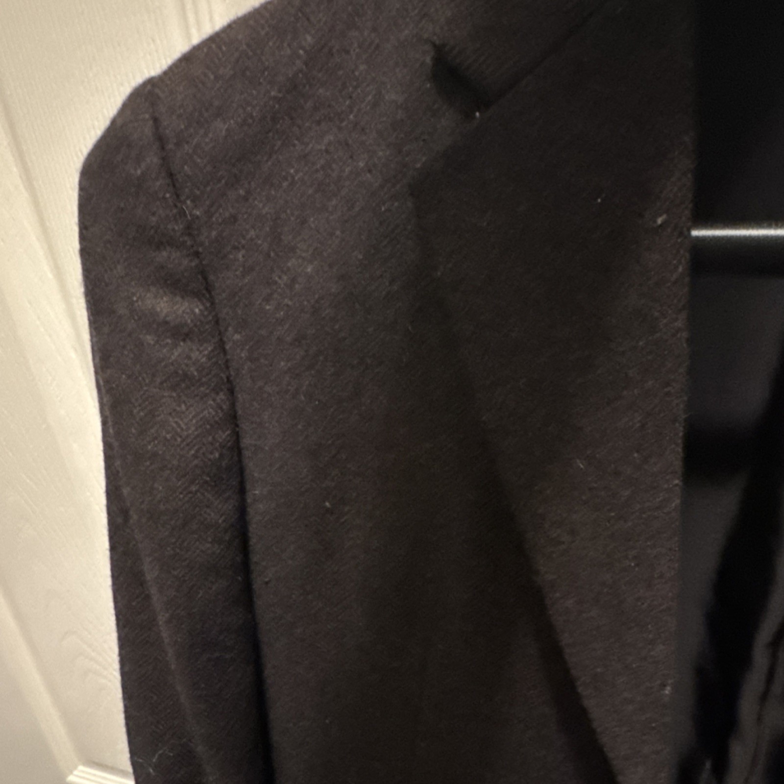 UNIQLO Brown Herringbone Wool Button Blazer Notch Lapel Size M Suit Jacket