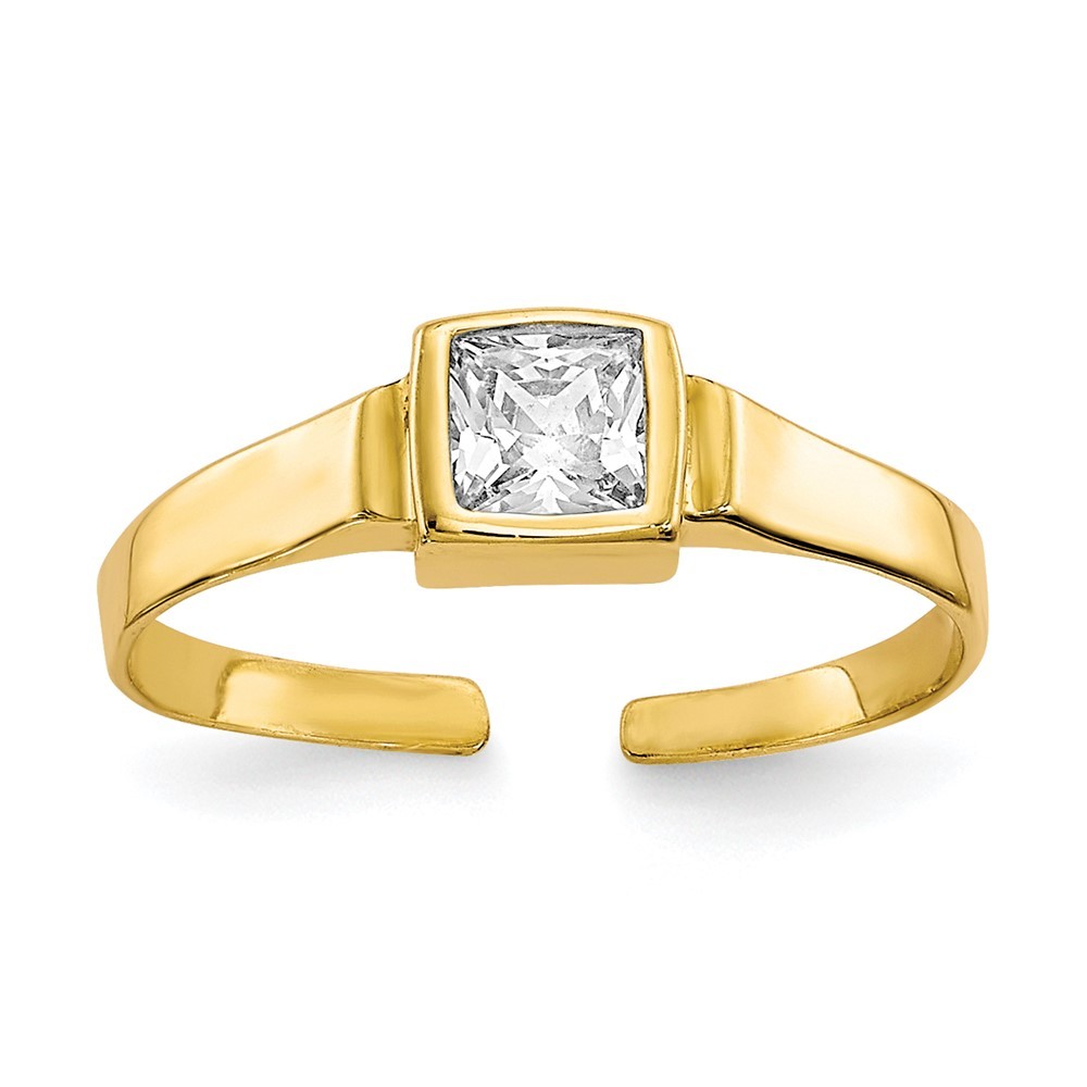 10k Yellow Gold Cubic Zirconia Fancy Toe Ring
