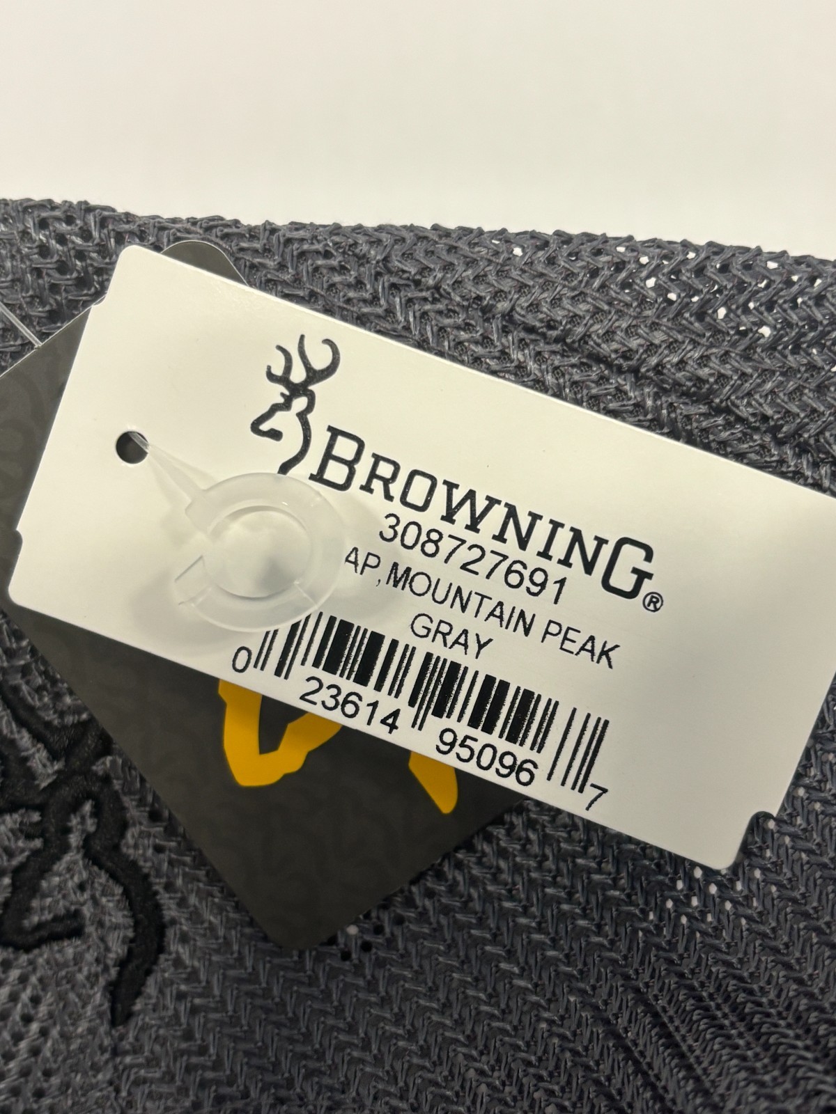Browning Mountain Peak Gray Mesh FlexFit SnapBack Cap Buckmark Logo Cap - NWT