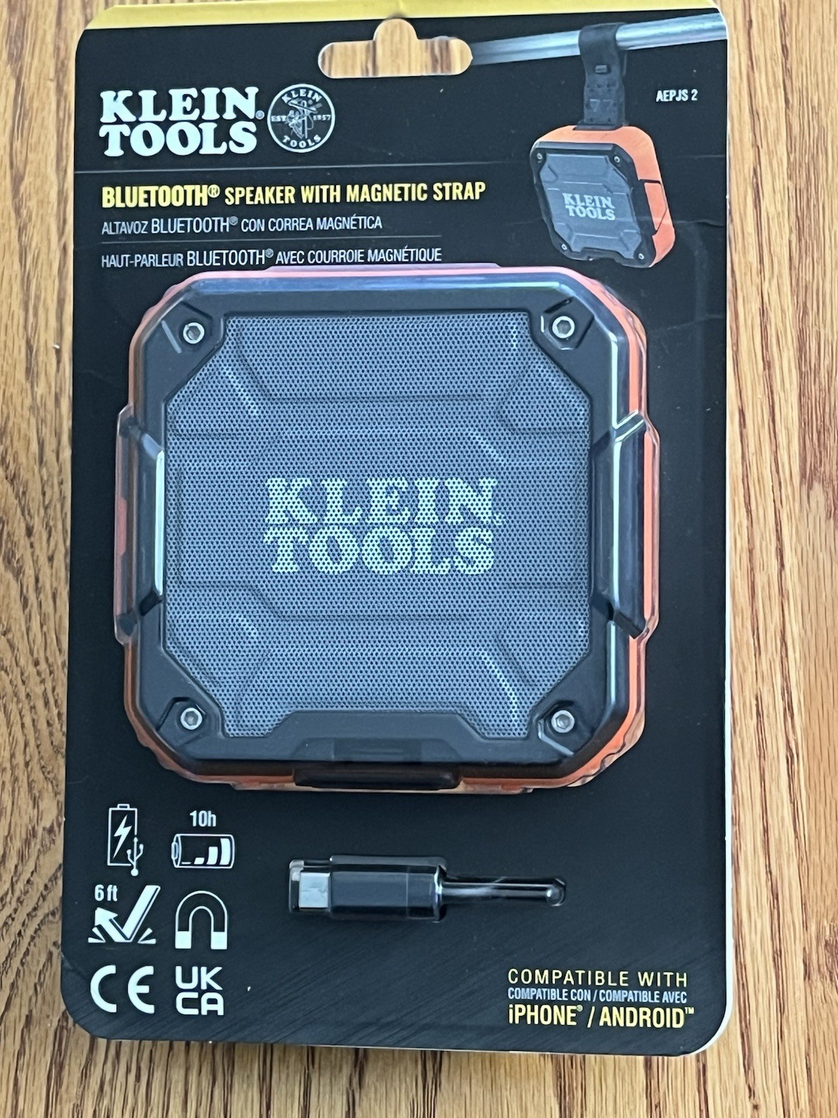 Klein Tools AEPJS2 Bluetooth Speaker With Magnetic Strap iPhone & Android NEW!