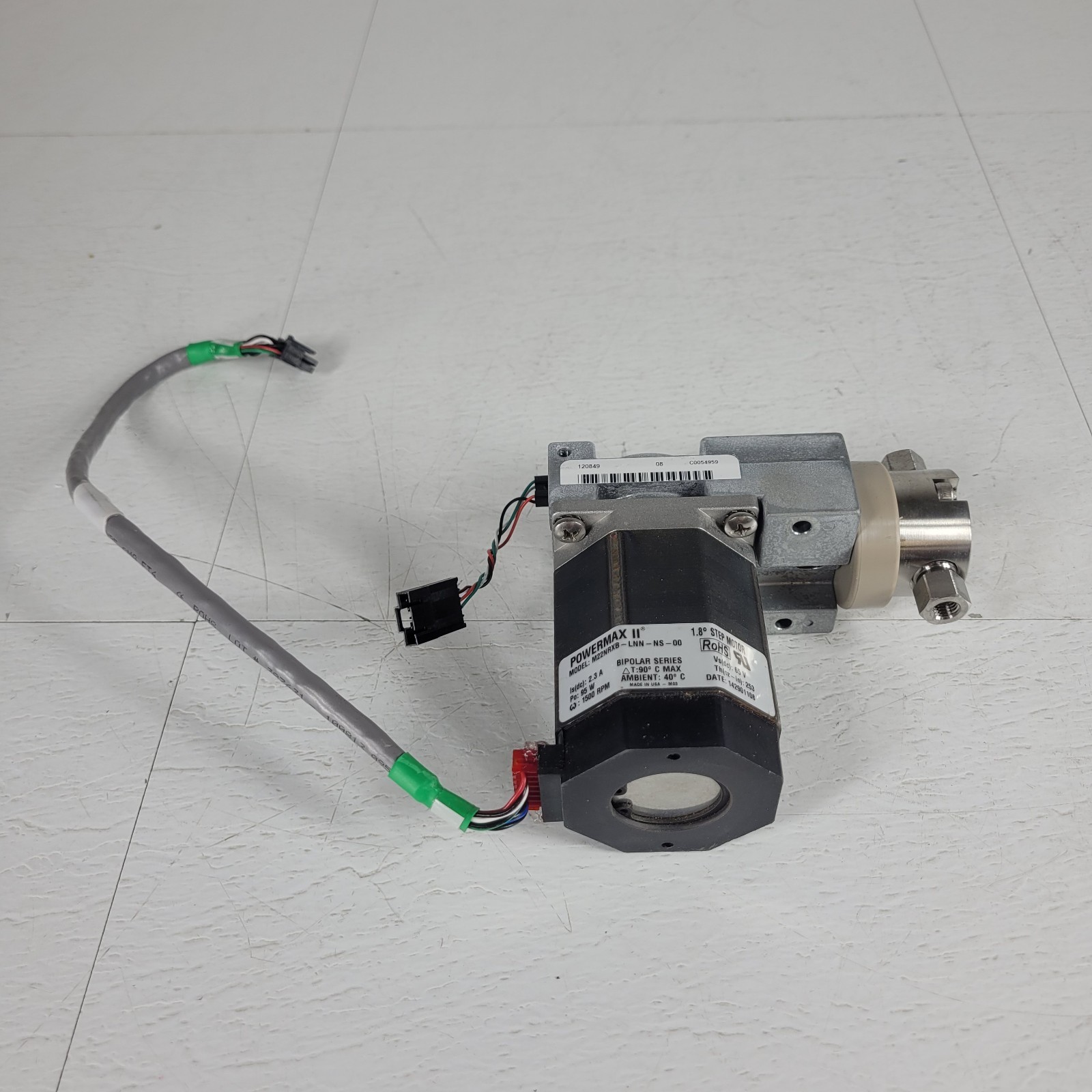 Powermax II M22NRXB-LNN-NS-00 Stepper Motor Fluid Valve Stainless Steel 1500RPM