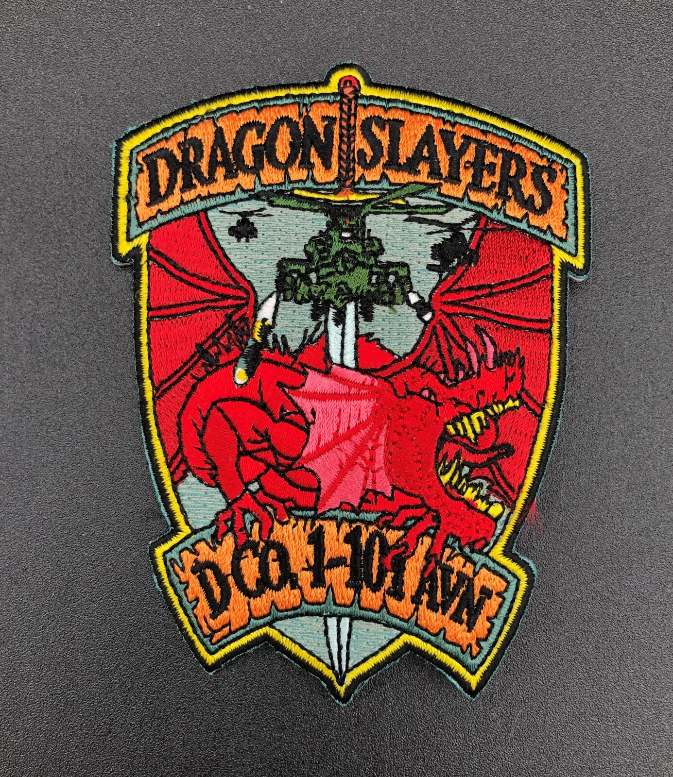 D Co 1-101 AVN Dragon Slayers Apache Army Aviation Unit Patch OIF OEF