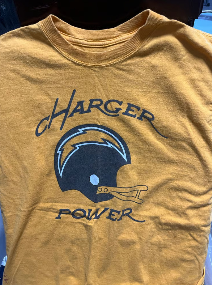 San Diego Chargers NFL Super Bowl logo short sleeve gold color shirt KV34139