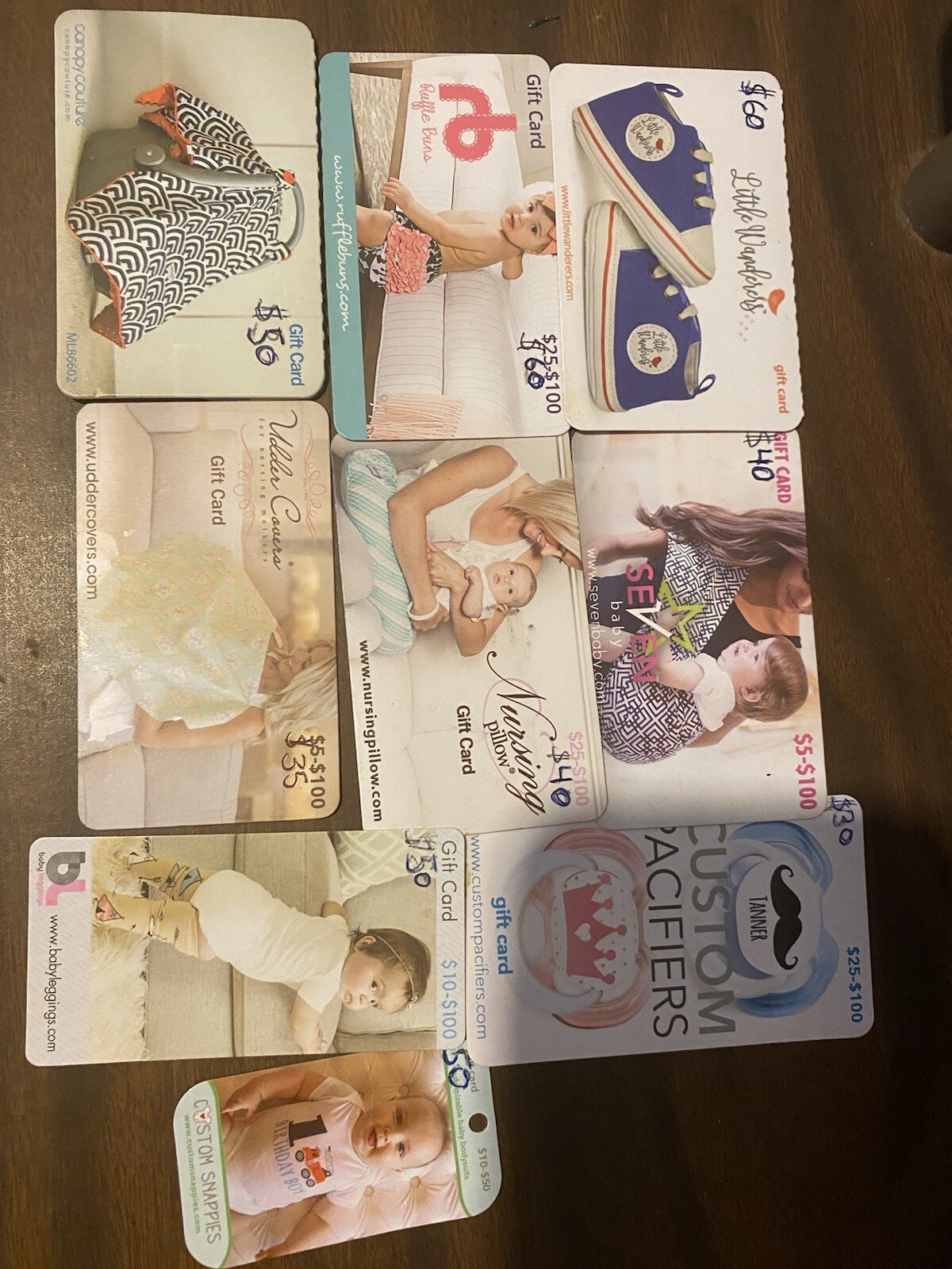 415$ Worth Of Gift Cards For New Borns And Mothers