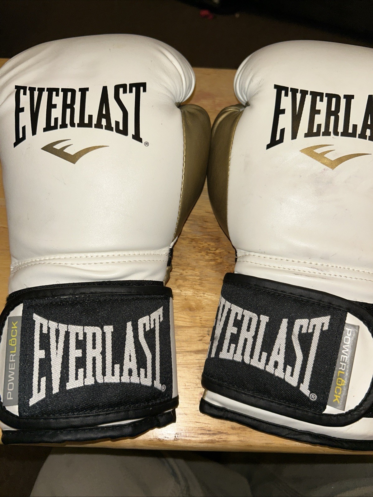 Everlast PowerLock “Choice of Champions” 12oz Boxing Sparring Gloves White/Gold