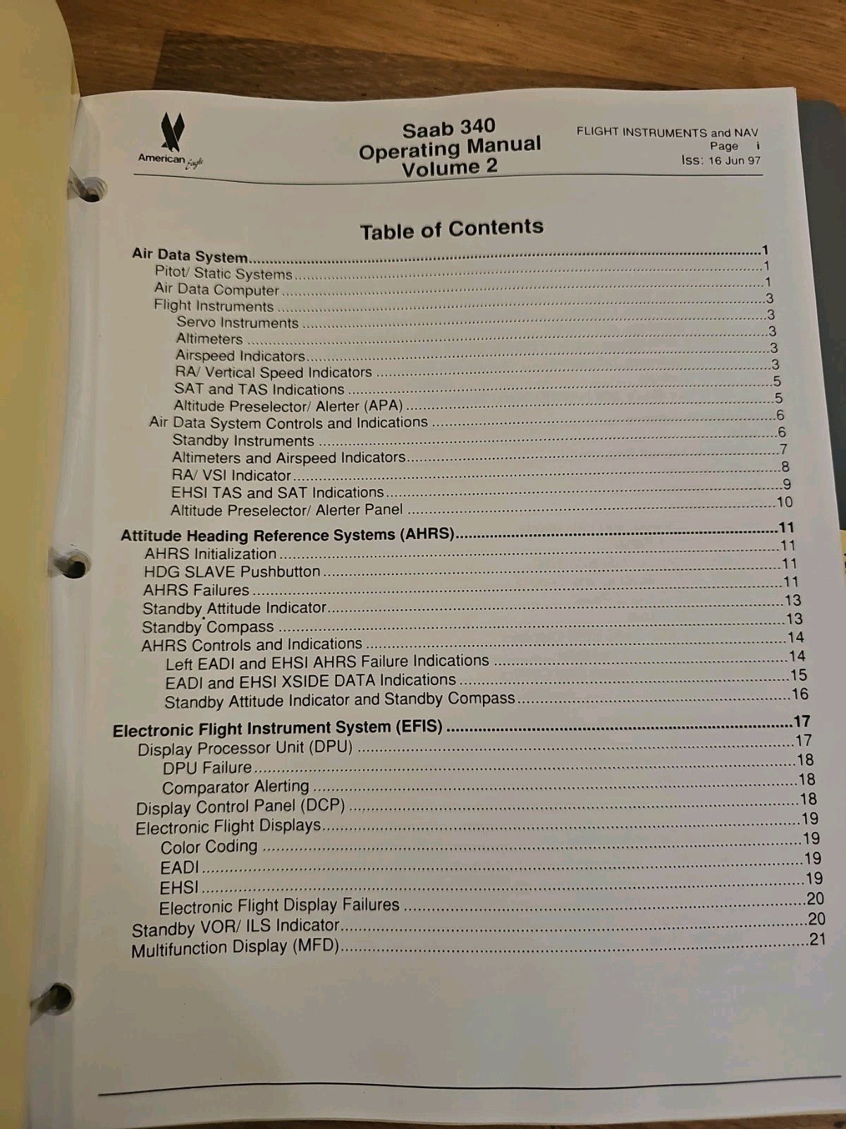 American Eagle SAAB 340 Operating Manual Volume 2 Used