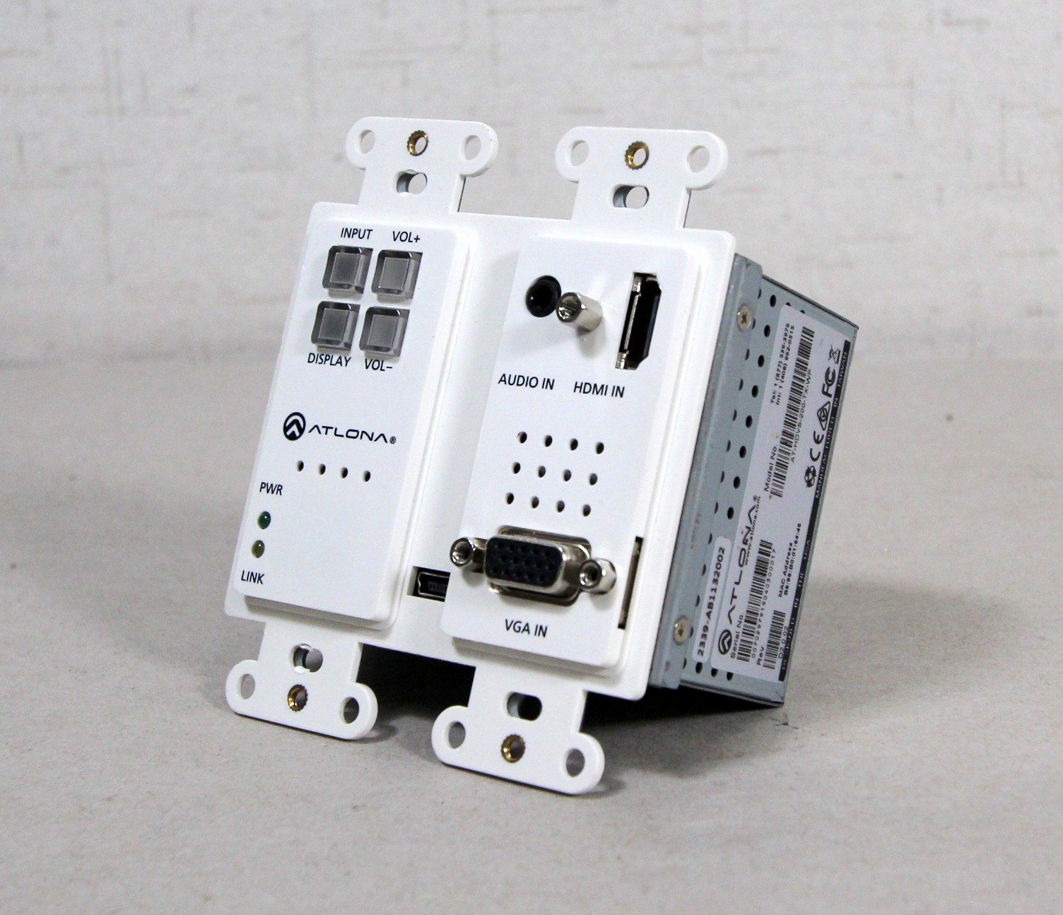 Atlona AT-HDVS-200-TX-WP Base Wall Plate AV Switcher HDMI VGA Audio T ransmitter