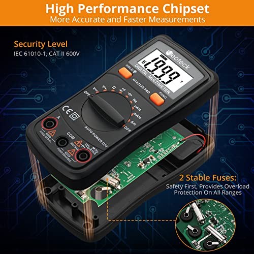 Auto Ranging Digital Multimeter AC/DC Voltage Current Ohm Capacitance Orange