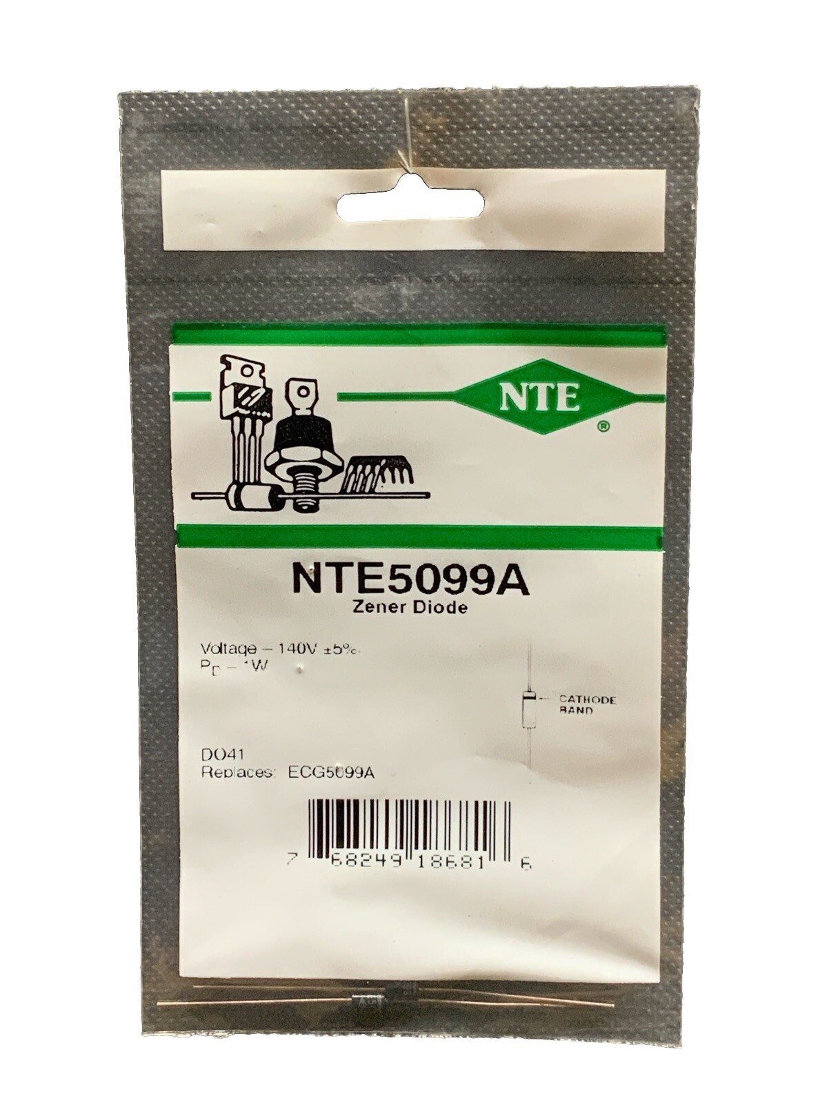 2 Pack - NTE5099A 140v Zener Diode DO41 Replaces ECG5099A
