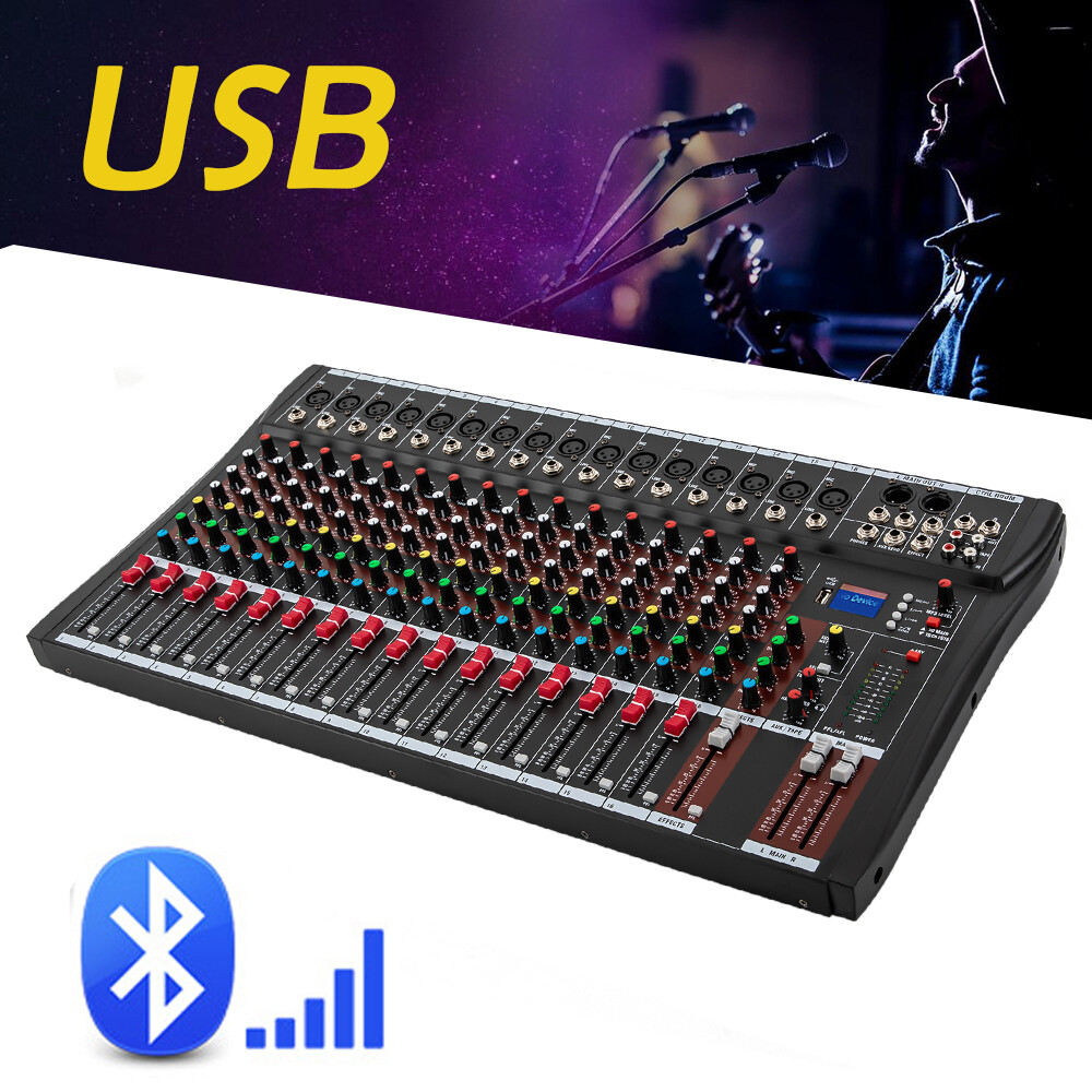16 Channel Studio Audio Mixer Bluetooth USB Digital Sound Mixing Console Board