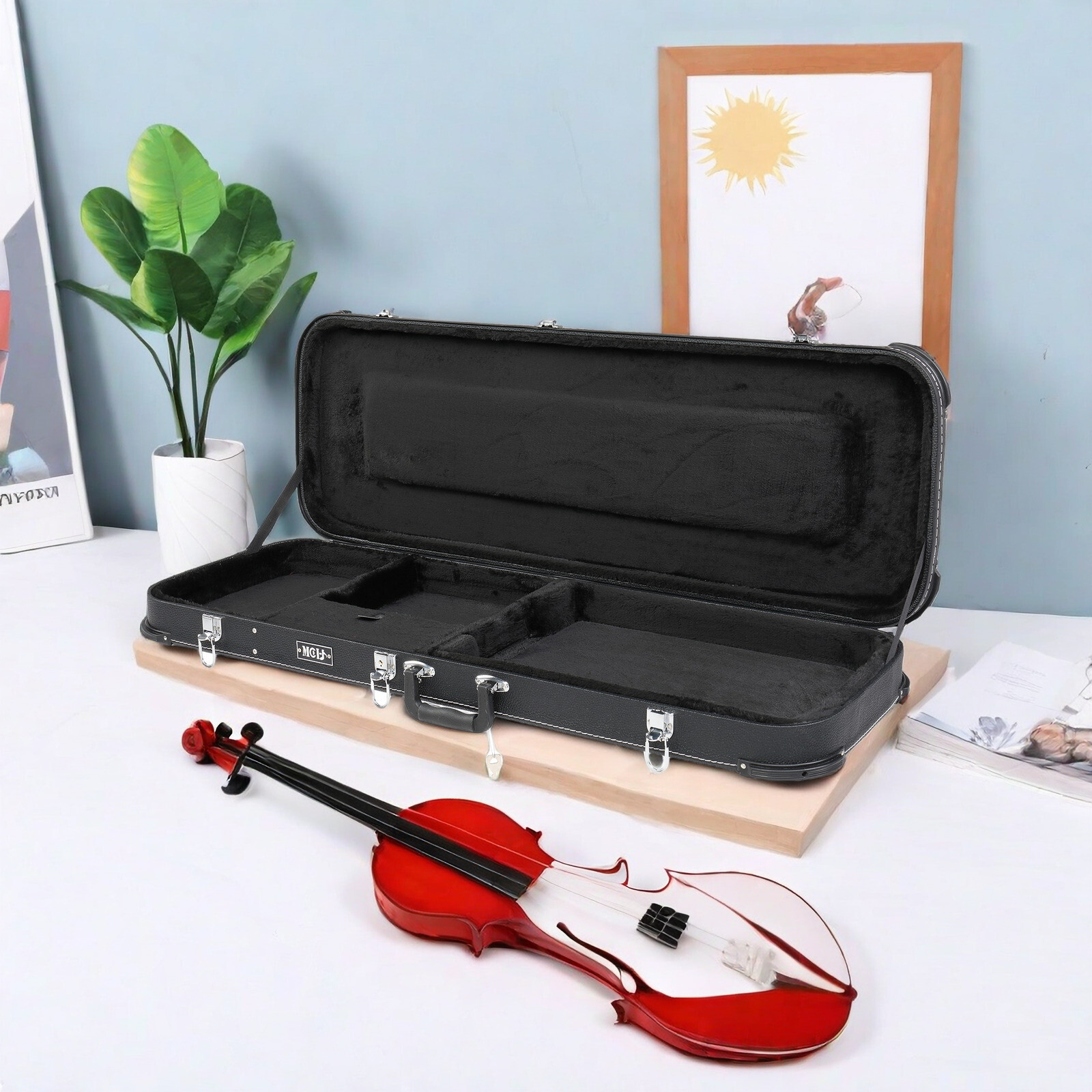 ST Electric Guitar Hardshell Case - Black & SG/TL/Model 170/Flame-Shaped Models