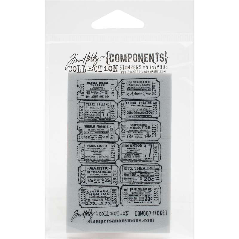 Tim Holtz Cling Stamp 2.5X3.5 Ticket