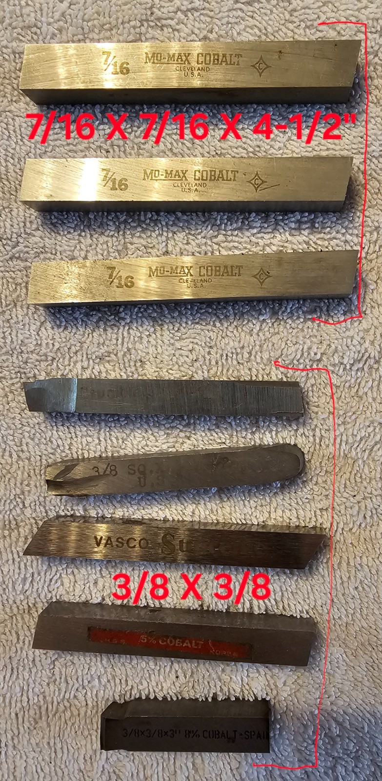 19 NEW AND USED LATHE HSS CUTTING TOOLS VARIOUS SIZES