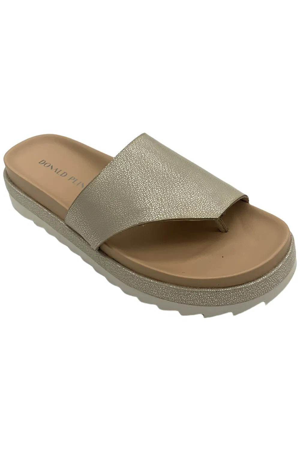 Donald Pliner Women's Lylaa Slip On Snake Print Sandals Platino